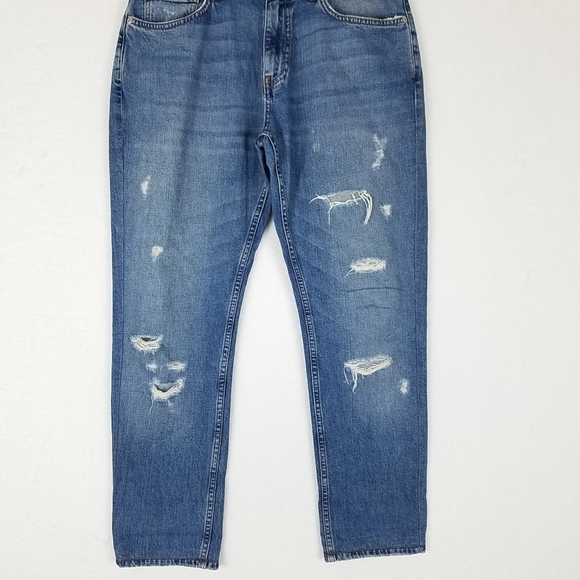 Beymen Club Blue Distressed Tapered Leg Jeans Size 32 - Picture 6 of 12